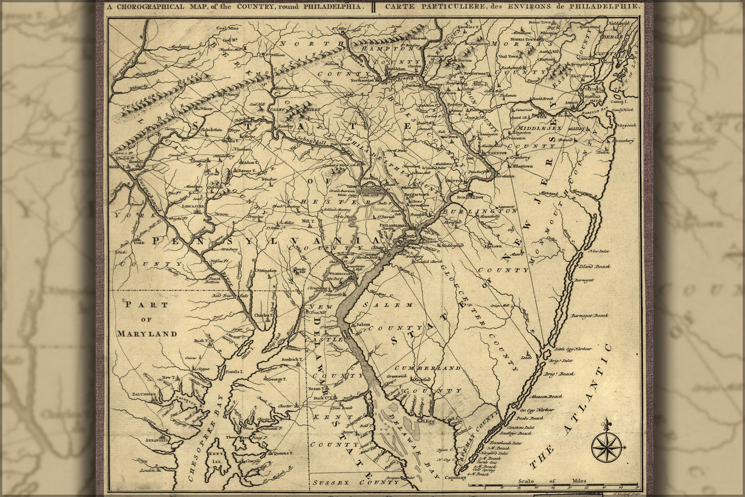 Poster, Many Sizes Available; Map Of Philadelphia Area New Jersey 1789