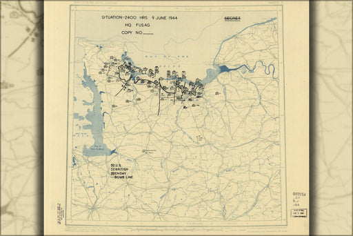 Poster, Many Sizes Available; Map June 9, 1944 Normandy Invasion