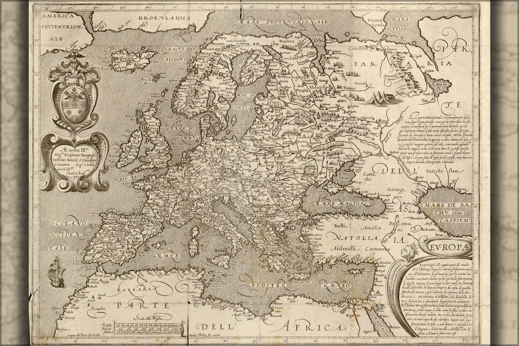 Poster, Many Sizes Available; Map Of Europe 1600 In Latin