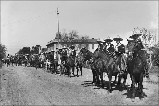 Poster, Many Sizes Available; Mexican Caballeros Lined Up For La Fiesta De Los Angeles In, 1903 (1451) #031215