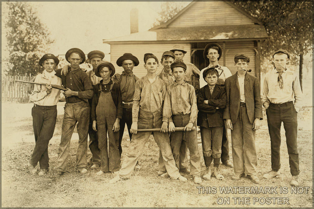 Poster, Many Sizes Available; Glass Worker Baseball Team Muncie Indiana 1908 By Lewis Wickes Hine