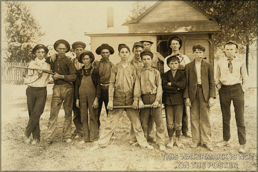 Poster, Many Sizes Available; Glass Worker Baseball Team Muncie Indiana 1908 By Lewis Wickes Hine