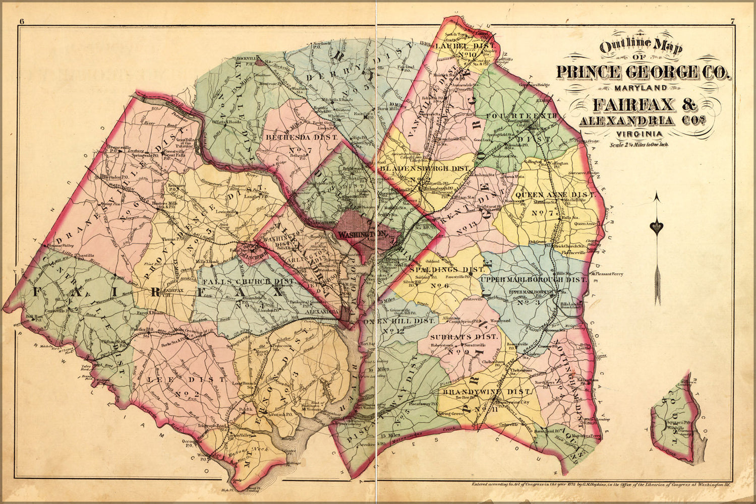 Poster, Many Sizes Available; Map Of Fairfax Alexandria Washington D.C. 1878