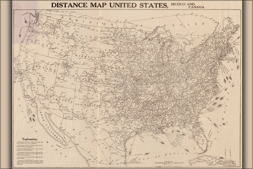 Poster, Many Sizes Available; Railroad & Air Map United States Of America 1919