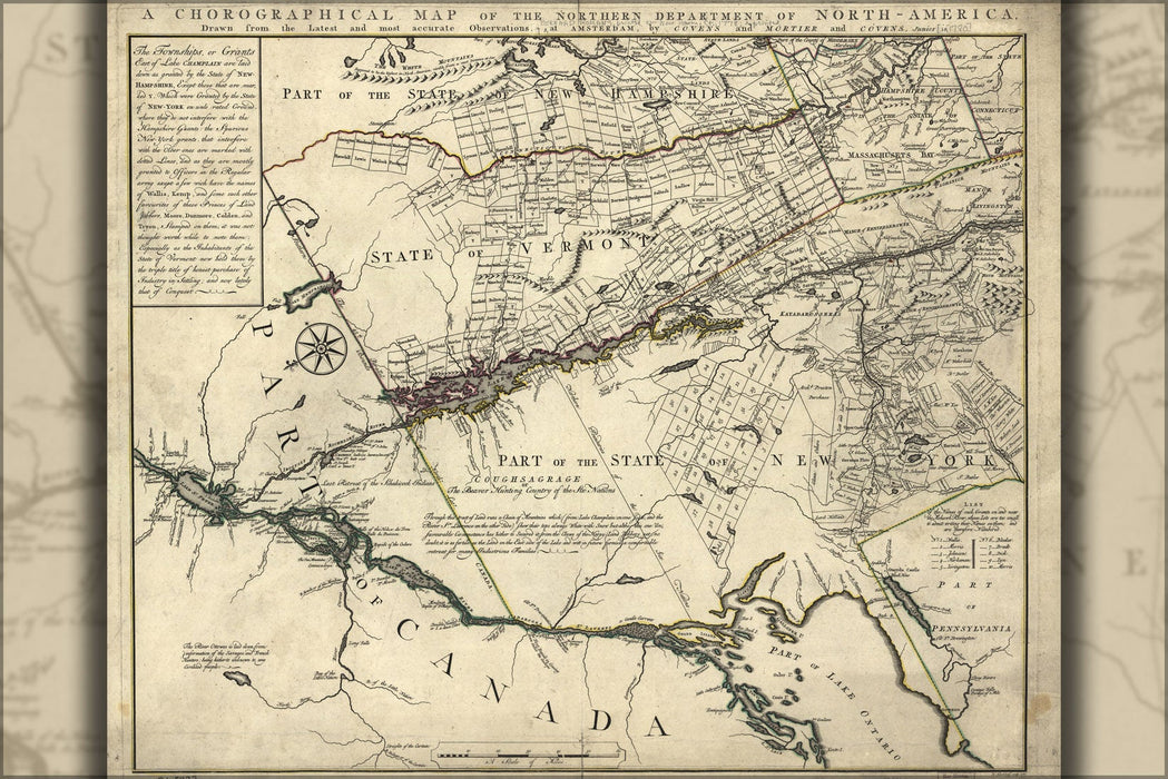 Poster, Many Sizes Available; Map New England Vermont New Hampshire N York 1780