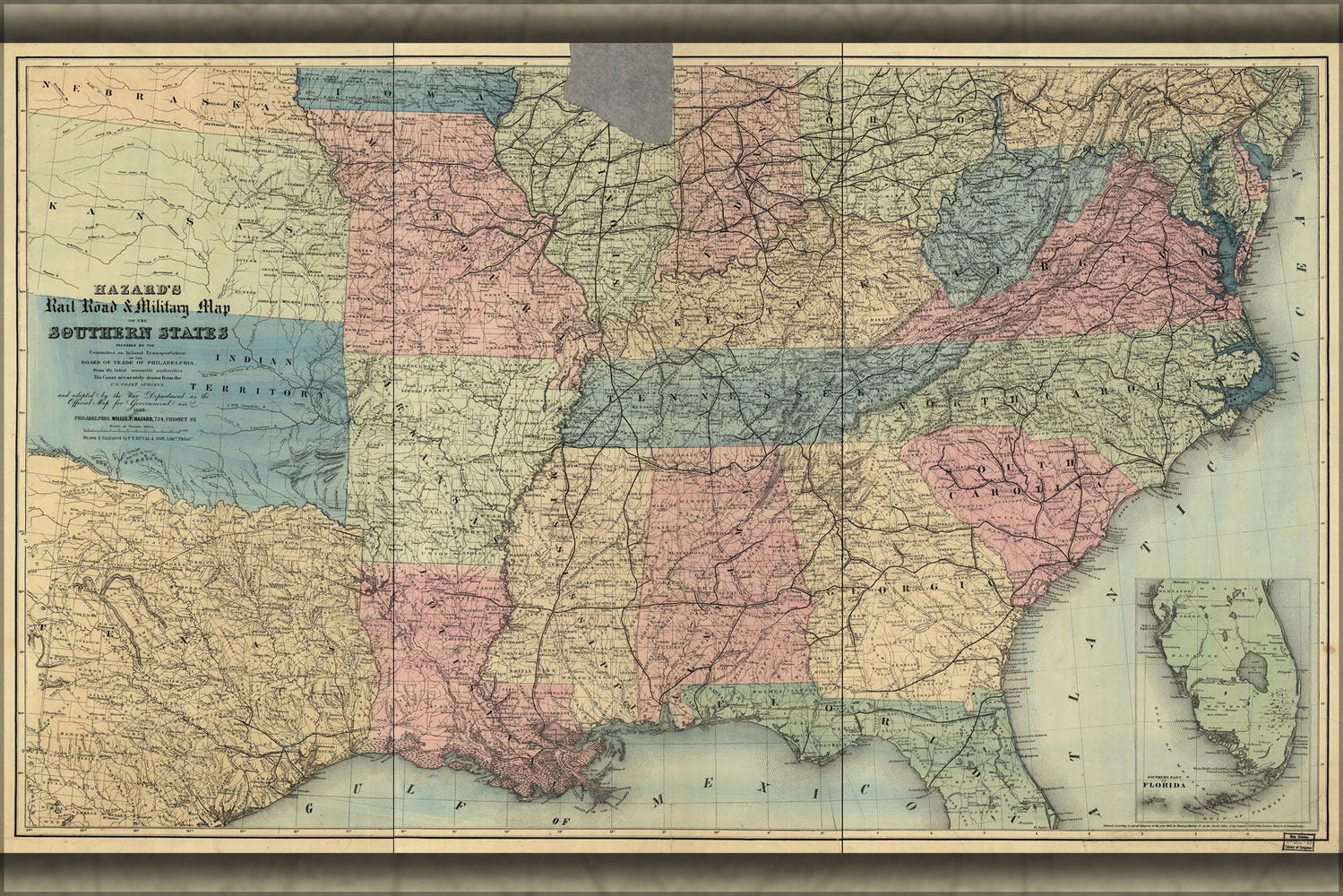 Poster, Many Sizes Available; Railroad & Military Map Of Southern States 1863