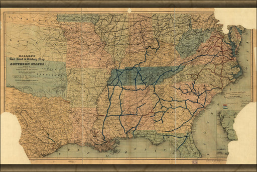 Poster, Many Sizes Available; Railroad & Military Map Of Southern States 1864