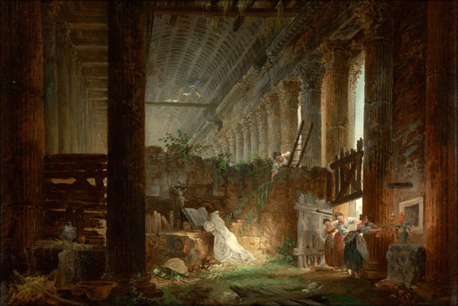 Poster, Many Sizes Available; Hubert Robert French A Hermit Praying In The Ruins Of A Roman Temple