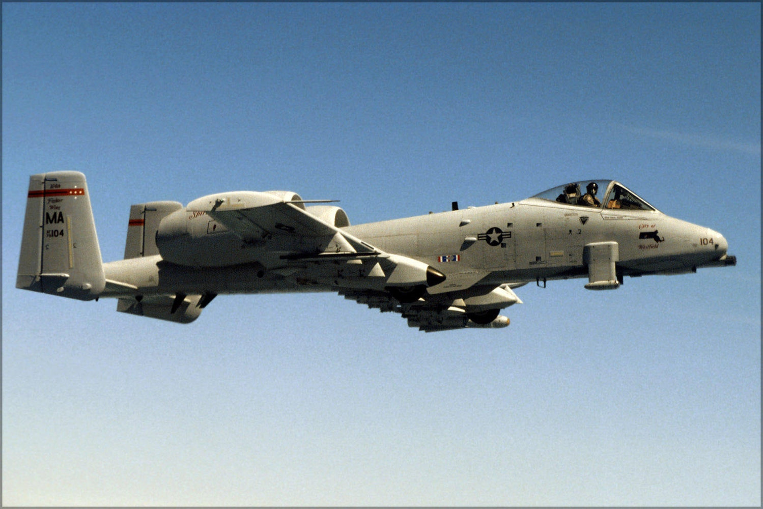 Poster, Many Sizes Available; U.S. Air Force Fairchild A-10A Thunderbolt Ii Warthog 104Th Fw