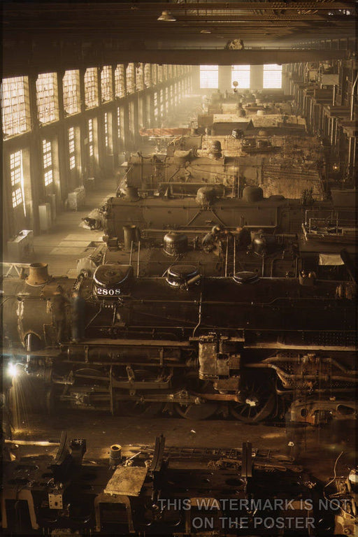 Poster, Many Sizes Available; Railroad Locomotive Shop Chicago And Northwestern Railroad Locomotive Shops, Chicago, Illinois (United States