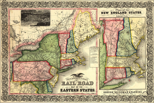 Poster, Many Sizes Available; Railroad Map New York Pennsylvania Jersey 1856