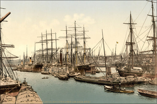 Poster, Many Sizes Available; Docks And Shipping, Hamburg, Germany 1890 Photochrom