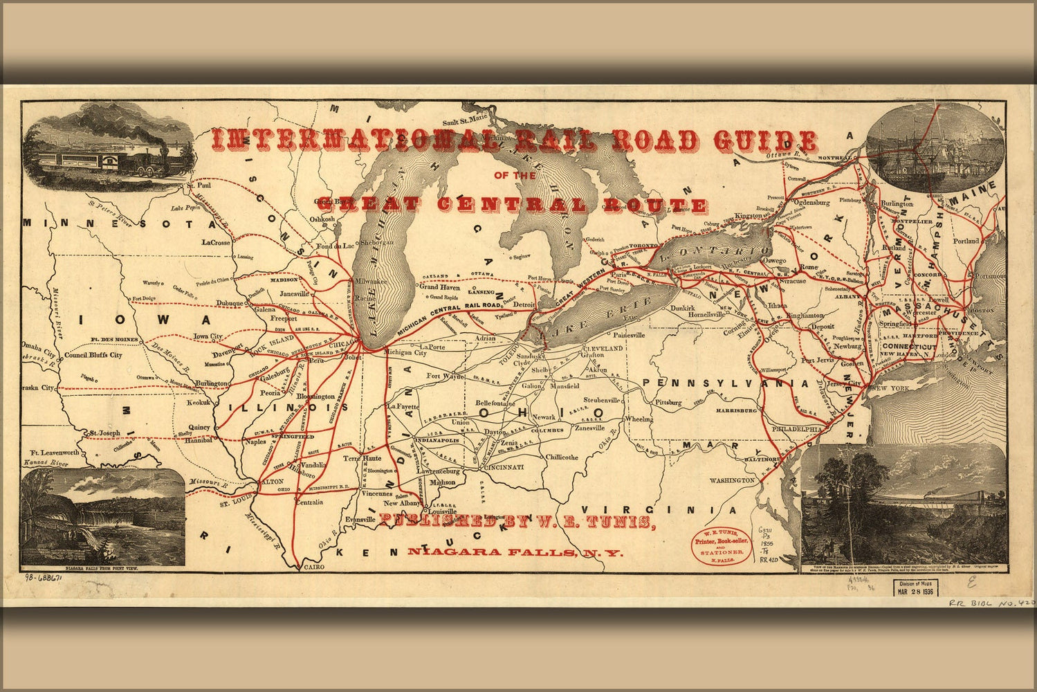 Poster, Many Sizes Available; Railroad Map Of Great Central Route 1855