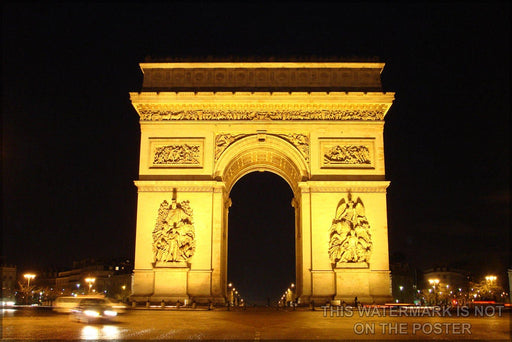 Poster, Many Sizes Available; Arc De Triomphe, Paris, France At Night