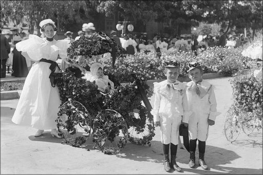 Poster, Many Sizes Available; Children&#39;S Division Of La Fiesta De Los Angeles Held On The Grounds Of Judge Silent&#39;S Residence, Ca.1906 (Chs-