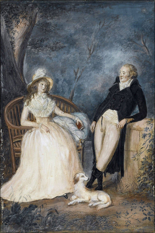 Poster, Many Sizes Available; Goethe And Charlotte Von Stein In Conversation Watercolour Late 18Th Century