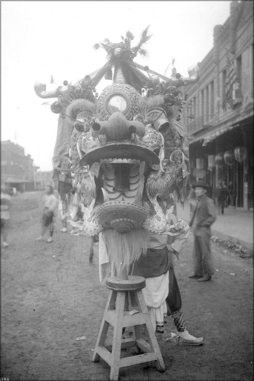 Poster, Many Sizes Available; Chinese Dragon Head Close-Up, Los Angeles, Ca.1900 (Chs-1155)