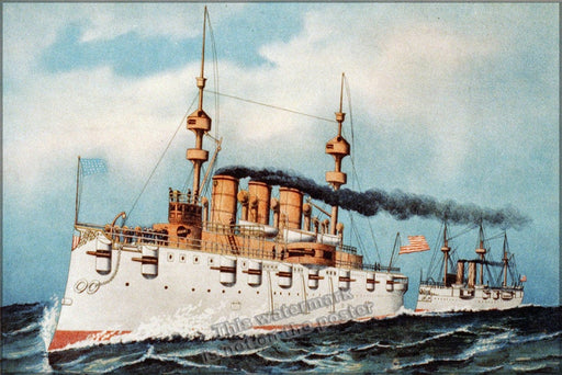 Poster, Many Sizes Available; Armored Steel Cruiser New York, 1893 Currier And Ives