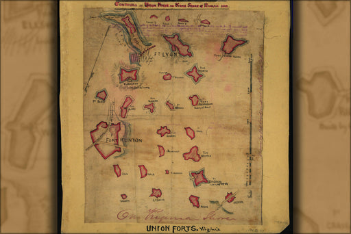 Poster, Many Sizes Available; Union Fort Contours South Side Potomac River 1862