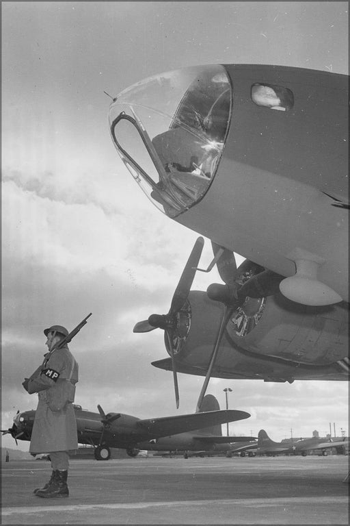 Poster, Many Sizes Available; Army Sentry Guards B-17 F Flying Fortress Bombers 1942