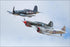 Poster, Many Sizes Available; Vought F4U Corsair, Curtiss P-40 Warhawk, T-6 Texax