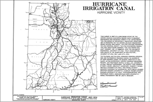 Poster, Many Sizes Available; Hurricane Irrigation Canal, State Route 15 Vicinity, Hurricane, Washington County, Ut Haer Utah,27 Huri,1 Shee