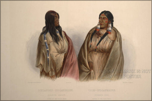 Poster, Many Sizes Available; Women Of The Snake Tribe And Woman Of The Cree Tribe C.1840 Paiute Bannock