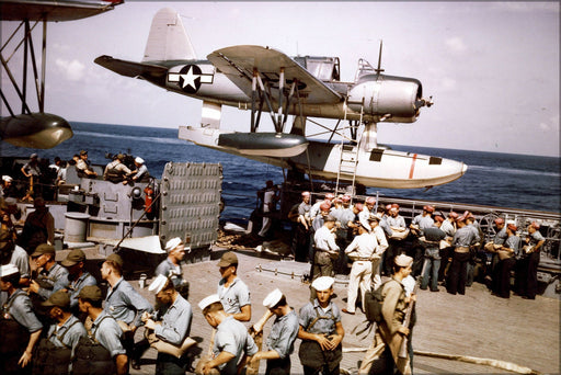 Poster, Many Sizes Available; Vought Os2U Kingfisher Floatplane Uss Missouri (Bb-63)