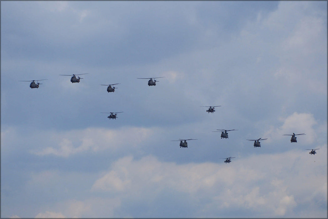 Poster, Many Sizes Available; A Lot Of Royal Netherlands Air Force Helicopters In The Air