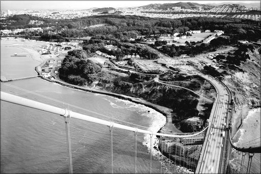 Poster, Many Sizes Available; Golden Gate Bridge, View Of San Francisco From South Tower, 1984