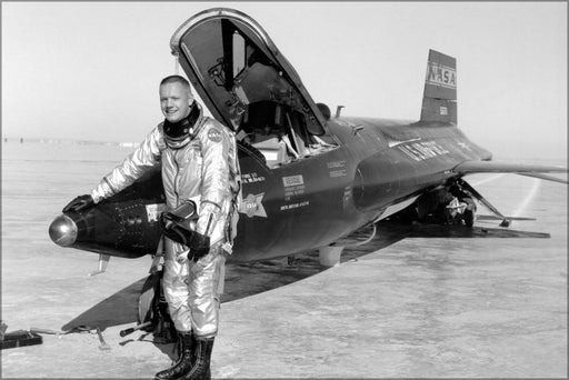 Poster, Many Sizes Available; Dryden Pilot Neil Armstrong Next To The X-15 Ship 1960