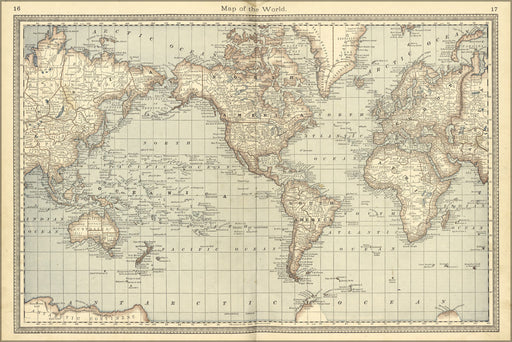 Poster, Many Sizes Available; World Map 1881