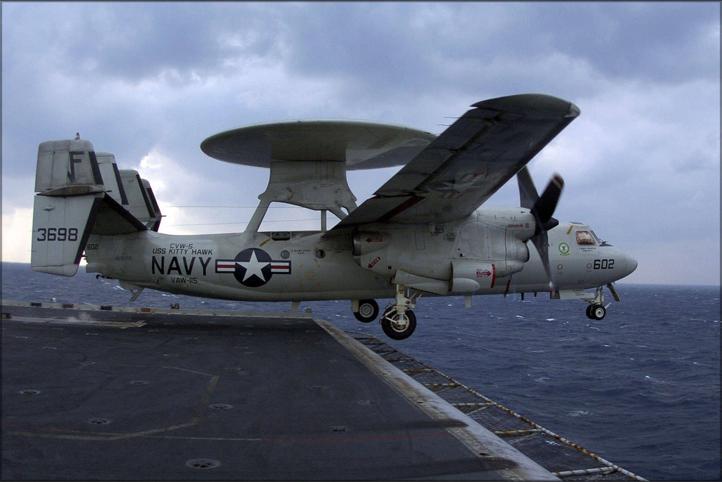 Poster, Many Sizes Available; E-2C Hawkeye (Vaw-115) Uss Kitty Hawk (Cv 63)