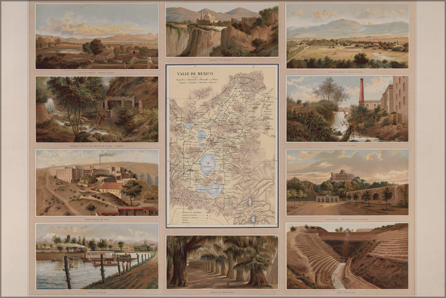 Poster, Many Sizes Available; Valley Of Mexico Map 1885