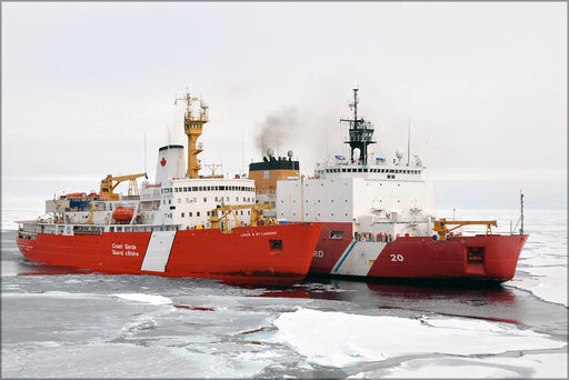 Poster, Many Sizes Available; Icebreakers Ccgs Louis S. St-Laurent And Uscgc Healy Arctic