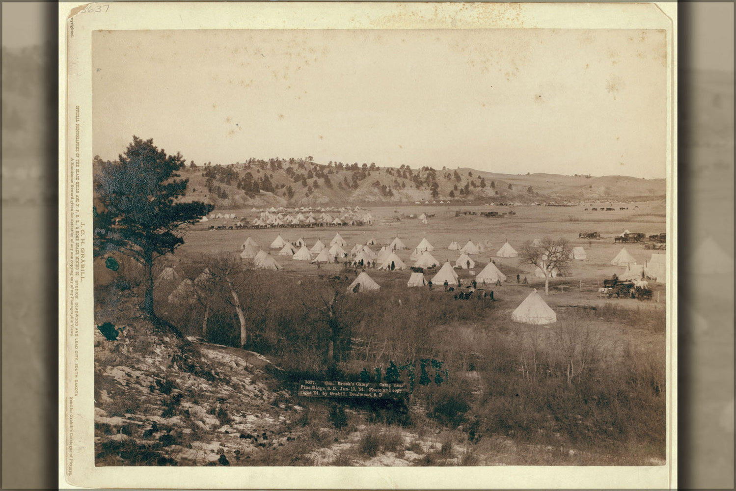 Poster, Many Sizes Available; Grabill General Brooks Camp Near Pine Ridge, January 17, 1891