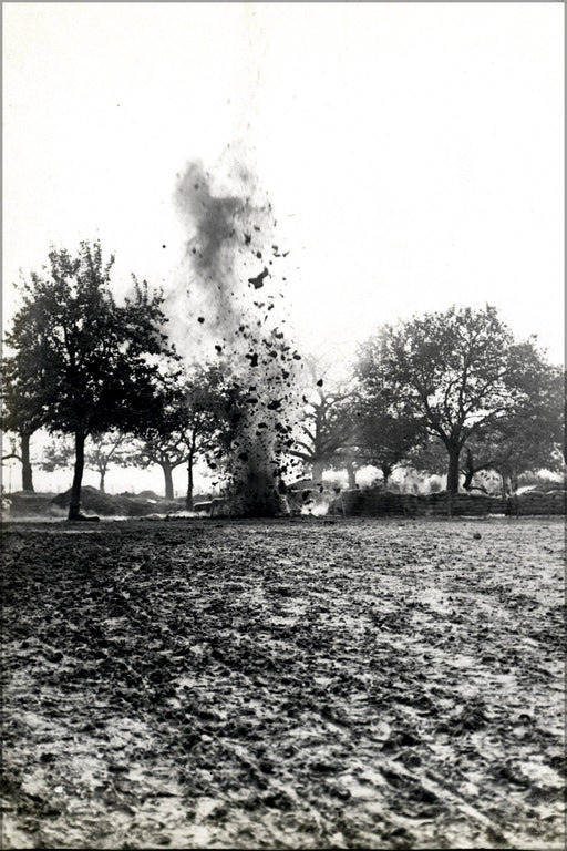 Poster, Many Sizes Available; A Mine Exploding Bout De Ville, France. Photographer H. D. Girdwood. 13875989854