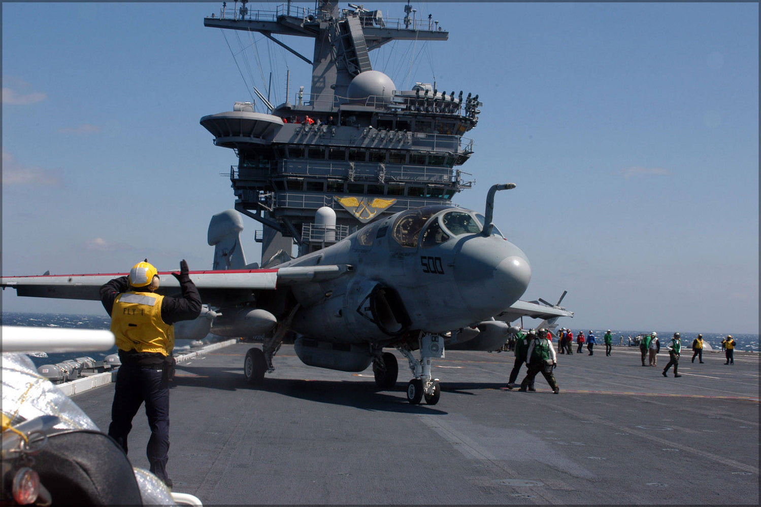 Poster, Many Sizes Available; Ea-6B Ea-6 Prowler Aboard Aircraft Carrier Uss Dwight D. Eisenhower Cvn-69