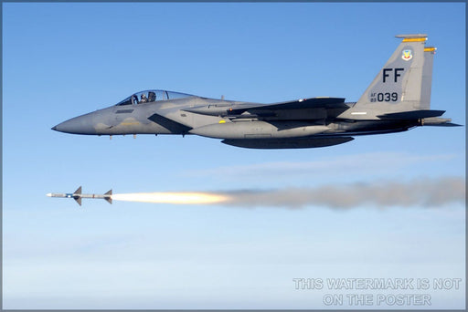 Poster, Many Sizes Available; Usaf F-15C Eagle Fires Aim-7 Sparrow