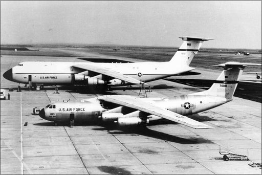 Poster, Many Sizes Available; Usaf Lockheed C-141B Starlifter, C-5A Galaxy 1972