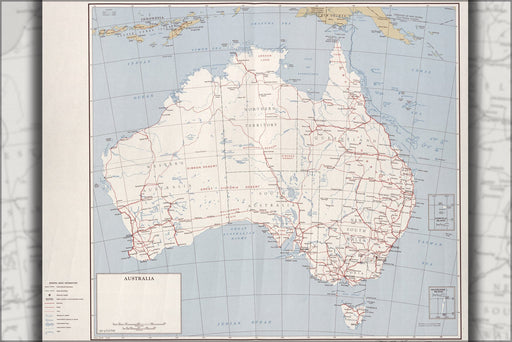 Poster, Many Sizes Available; Cia Map Of Australia 1959