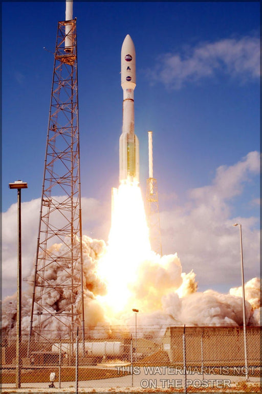 Poster, Many Sizes Available; Atlas V 551 Roars Into Blue Sky With The New Horizons Spaceprobe