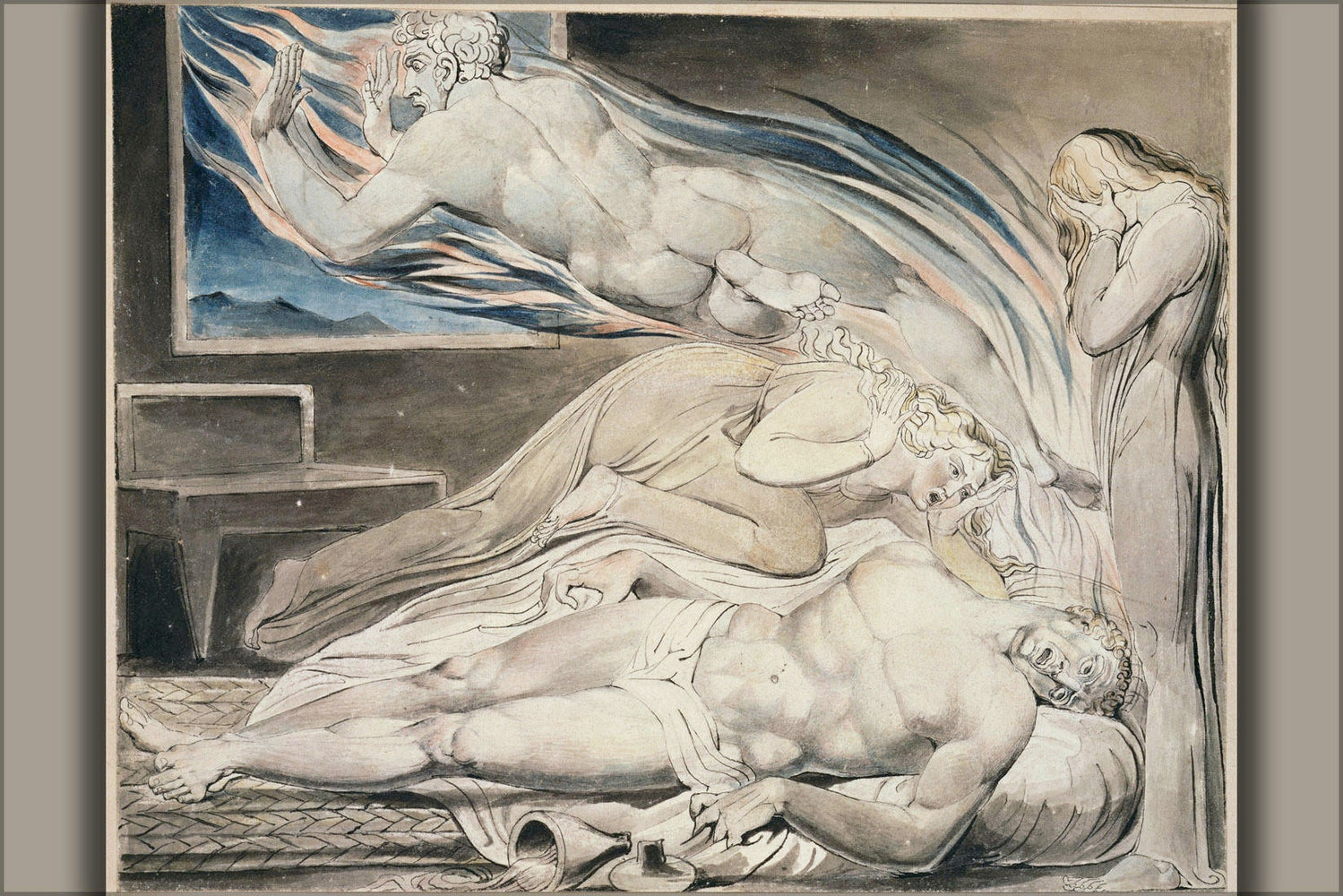 Poster, Many Sizes Available; Illustrations To Robert Blair'S The Grave , Object 8 Death Of The Strong Wicked Man