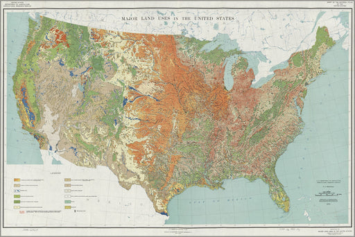 Poster, Many Sizes Available; Usda Land Use Map United States Of America 1950