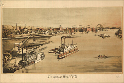 Poster, Many Sizes Available; View Of La Crosse, Wisconsin 1873