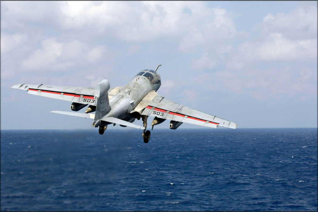 Poster, Many Sizes Available; Ea-6B Prowler, (Vaq) 136 Aircraft Carrier Uss Kitty Hawk (Cv 63)