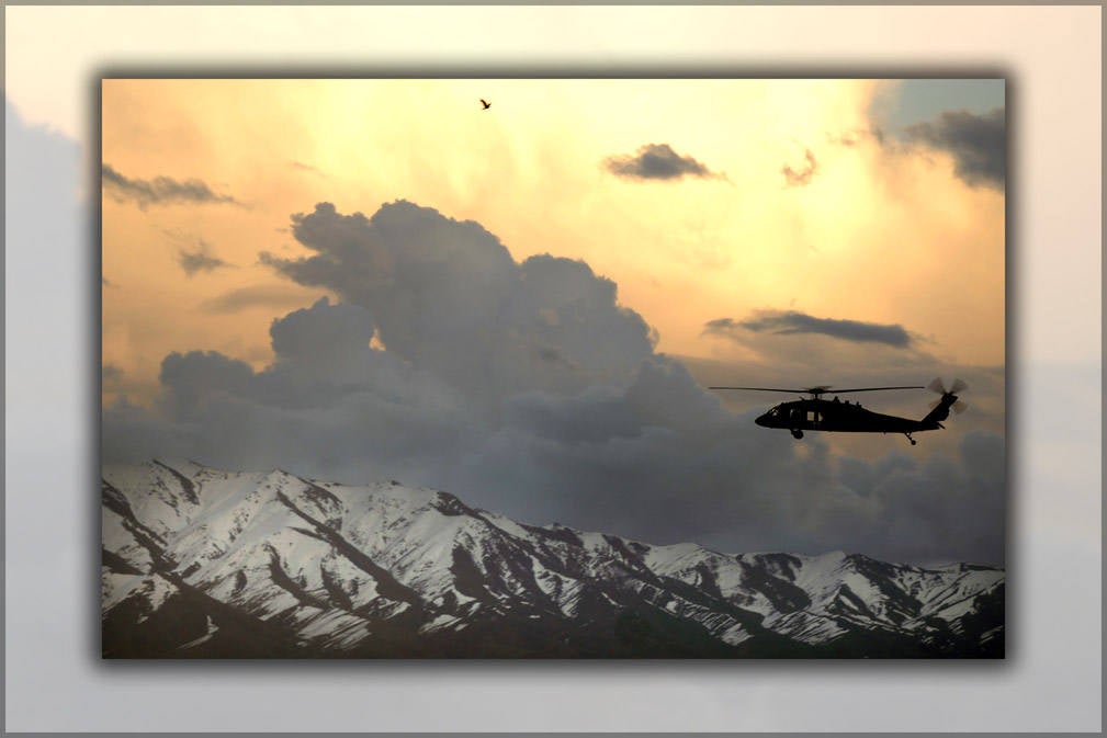 Poster, Many Sizes Available; Uh-60 Black Hawk Helicopter Flies Near Bagram Airfield, Afghanistan, March 22, 2007