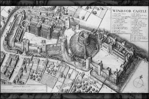 Poster, Many Sizes Available; Windsor Castle 1658 Bird&#39;S-Eye View Of Windsor Castle In 1658, By Wenceslas Hollar, Shown Before Hugh May&#39;S Re