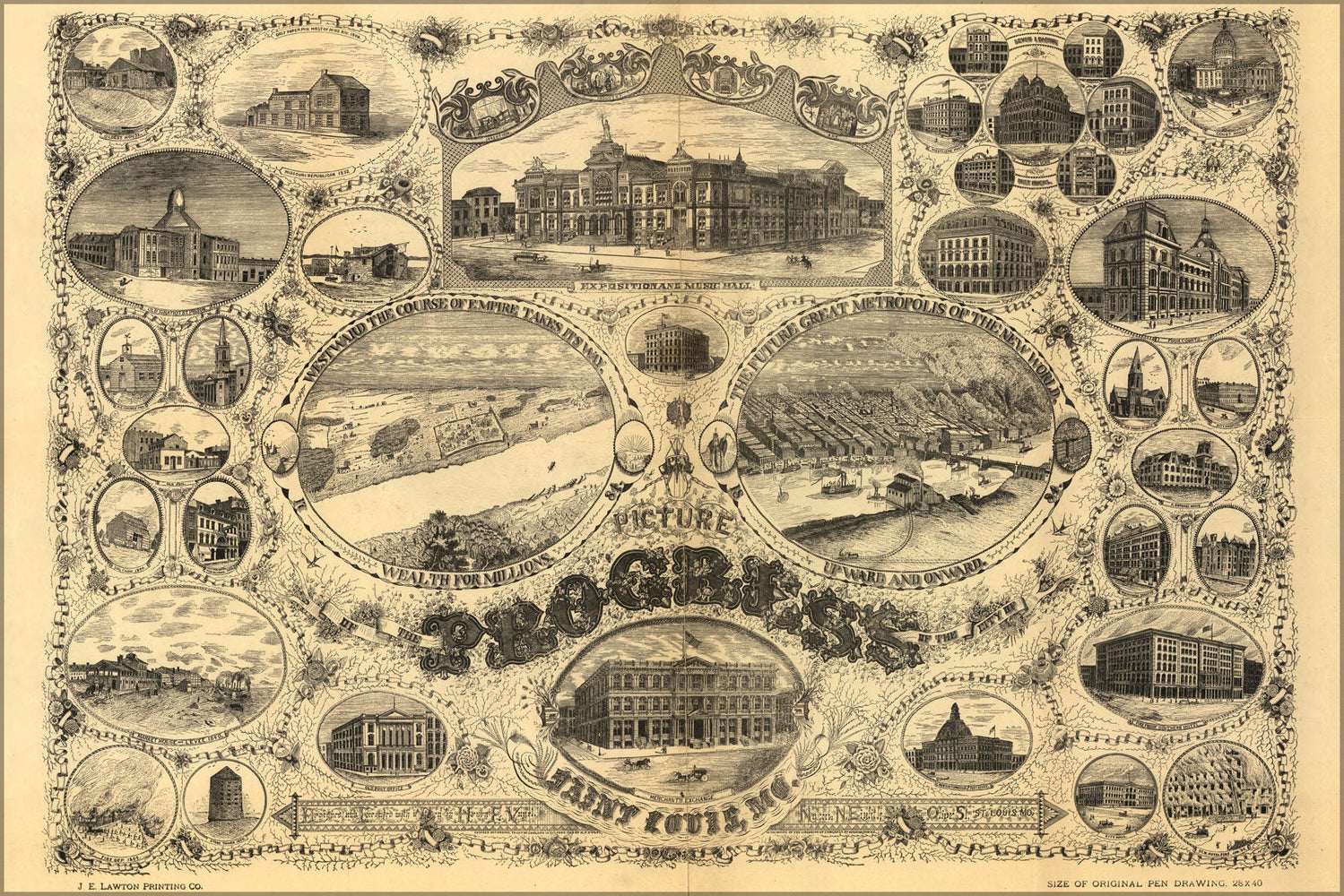 Poster, Many Sizes Available; Views Of St. Louis Missouri 1784 To 1884