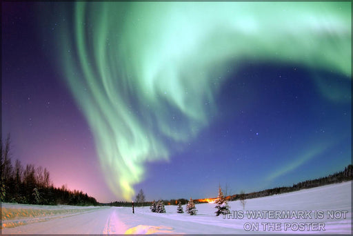 Poster, Many Sizes Available; Aurora Borealis, Or Northern Lights, Bear Lake Alaska